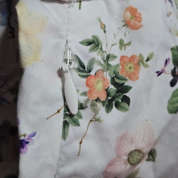 Marissa Webb Griffin Botanical Floral Cottagecore Puff Open Back Top Medium - Picture 5 of 11